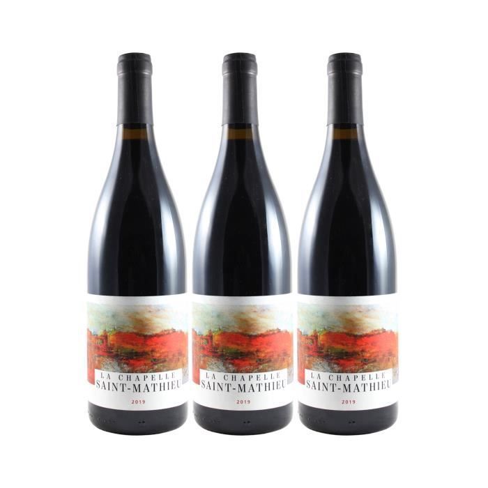 Grande Cuvée Rouge 2019 - Bio - Lot de 3x75cl - La Chapelle Saint Mathieu - Vin Rouge du Languedoc - Roussillon - Appellation VDF
