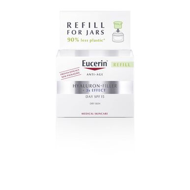 Eucerin Hyaluron-Filler 3x Effect Refill Day SPF15 Anti-rynke ansiktskrem med hyaluronsyre 50 ml