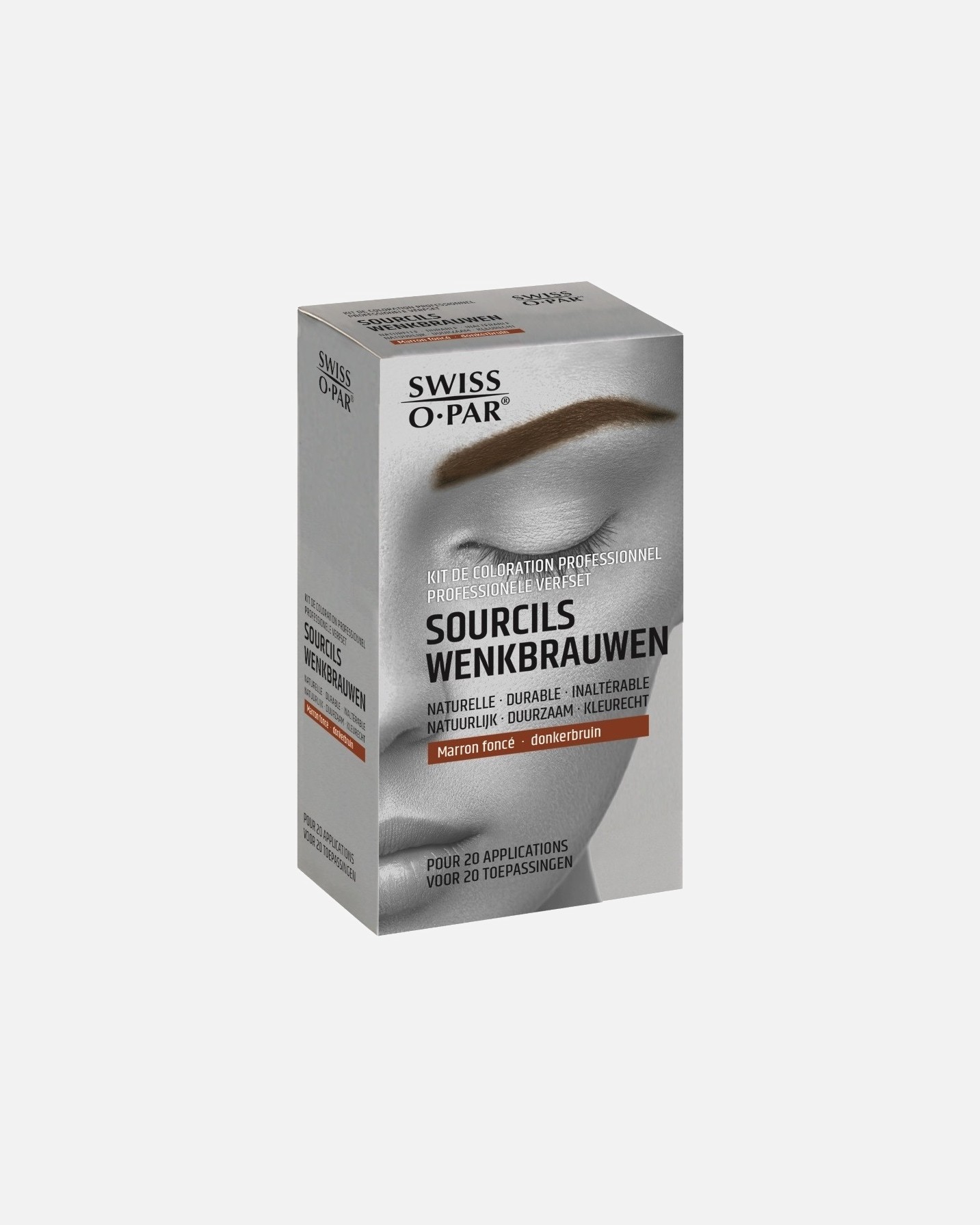 Sada na farbenie mihalníc Swiss O-Par, profesionálna sada na farbenie obočia, hnedá – 30 ml