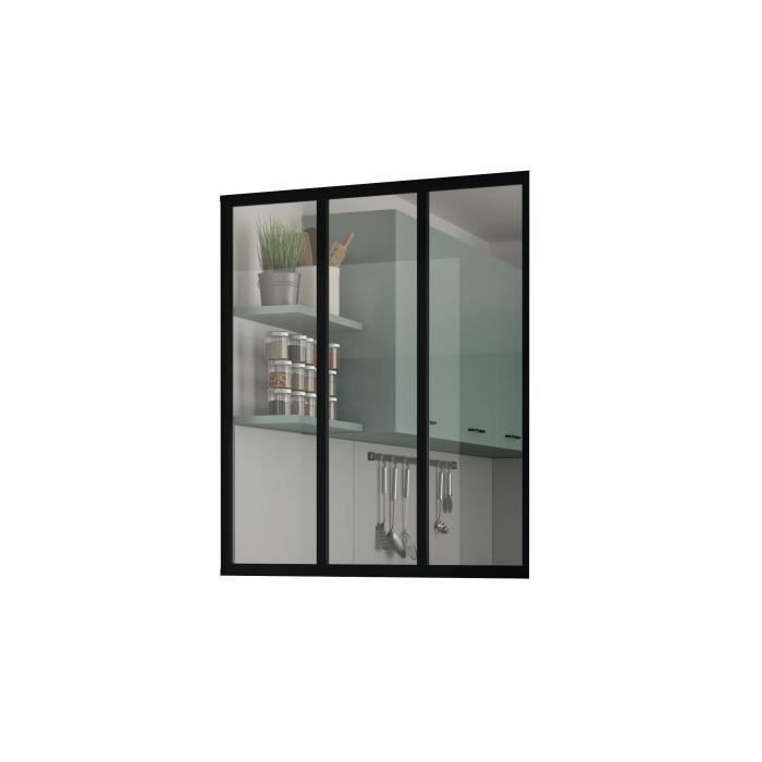 Kit per tetto fisso in vetro - OPTIMUM - Alluminio - 3 pannelli - H117 x L102,5 cm - Nero