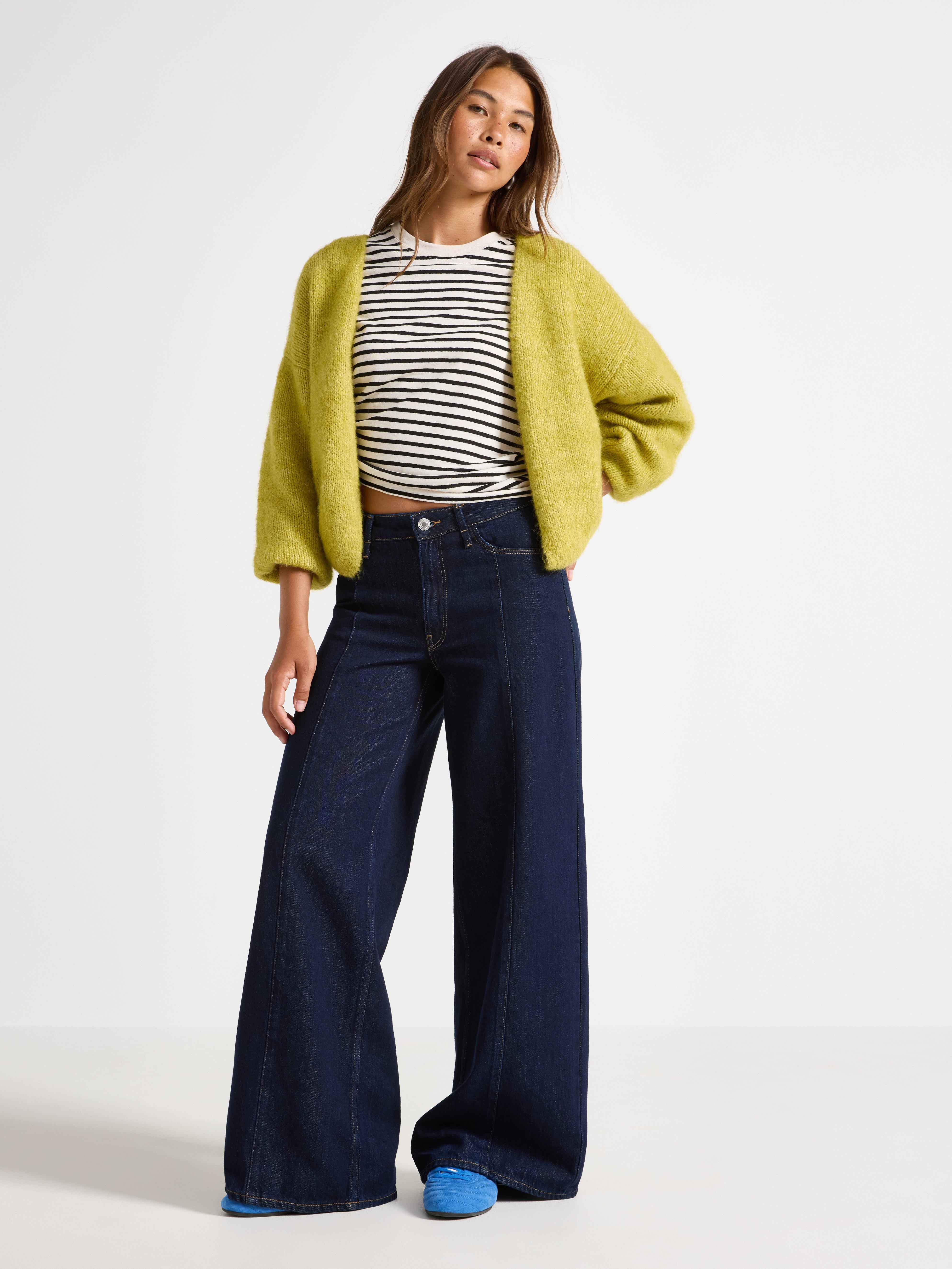 Strikket cardigan lys grønn