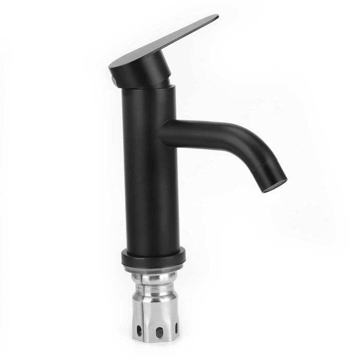 VINGVO Mitigeur Robinet d'évier de comptoir en acier inoxydable pour robinet mélangeur de bassin G1 / 2 pour cuisine de salle de
