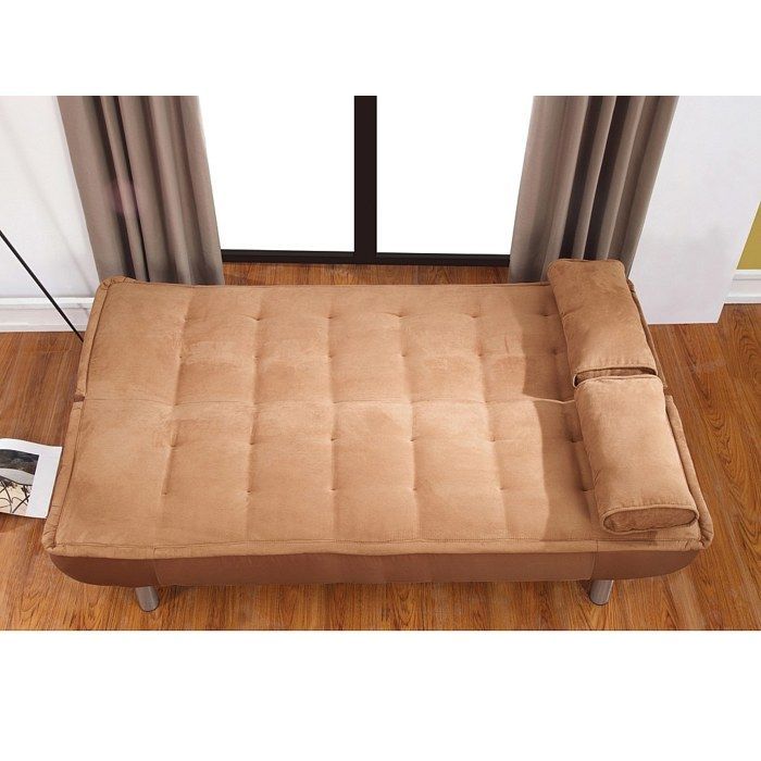 Divano a 3 posti in tessuto click-clack - SALDI - UNICO - MISHAN - Caramello - Stile contemporaneo