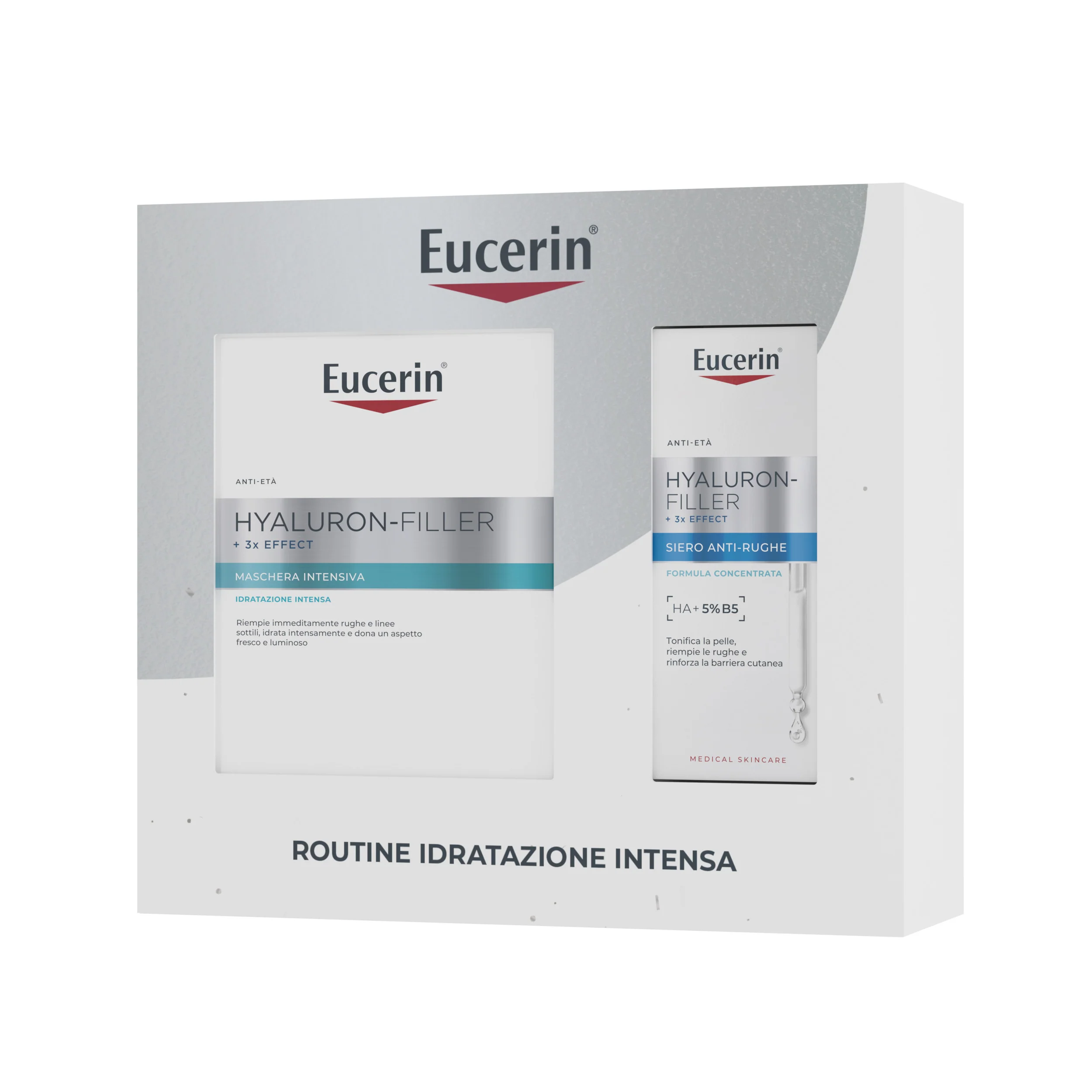 Hyaluron-Filler XMAS PACK 3x EFFECT (Siero Anti-Rughe 30ml + Maschera Intensiva) - Cofanetto Antirughe, Siero viso antirughe