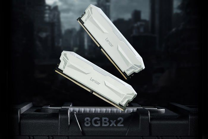 Kit de memória para PC Lexar ARES 16GB (2x8GB) DDR4 RGB - DIMM DDR4 - 4000MHz - Otimizado para jogos - Branco