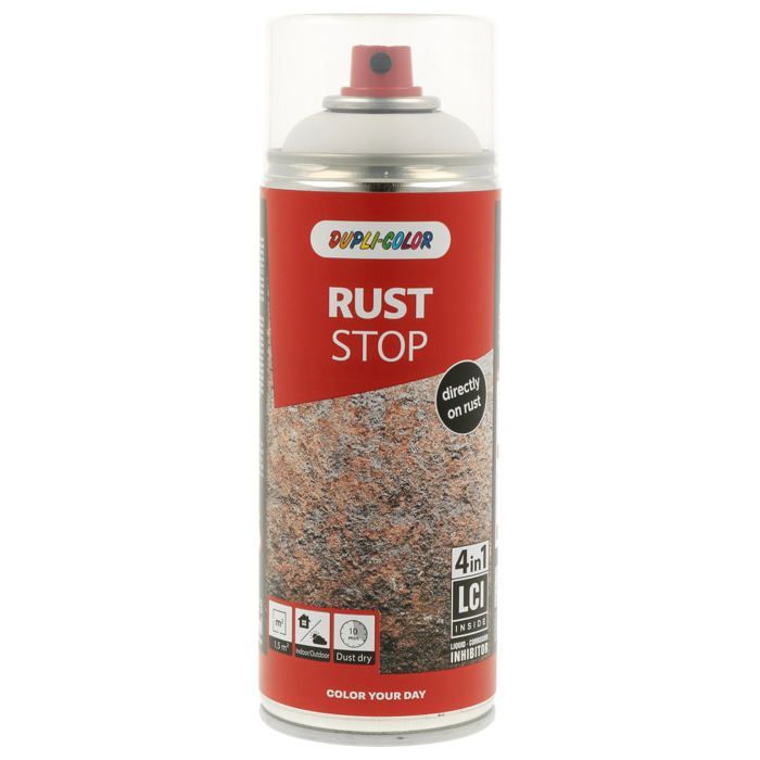 RAL9010 SATIN 4 IN 1 RUST STOP ANTI-RUST PAINT 400ML DUPLI