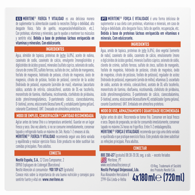 Meritene Pack Strength and Vitality Shakes Vanilka 4 x 180 ml 4 x 180 ml