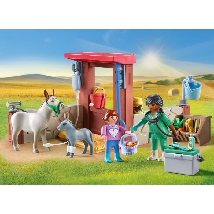 PLAYMOBIL 71471 Veterinarian with Farm Animals, Country Farm, 55 pieces, Ages 4+