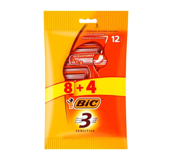 BIC 3 Sensitive jednorazowe maszynki do golenia dla mężczyzn 12 sztuk