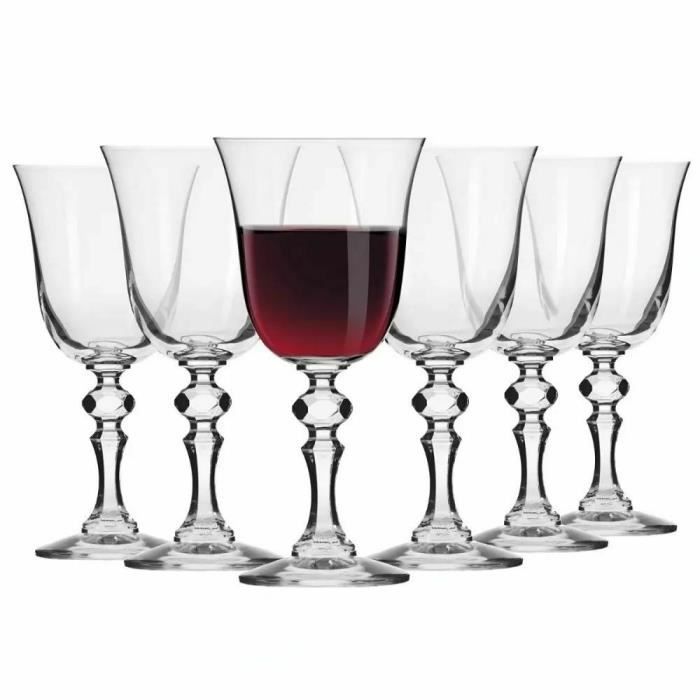 Krosno Petite Verre à Vin Rouge | Lot 6 Verres | 250 ML | Krista Collection | Parfait la Maison, Les Restaurants, Les Fêtes |