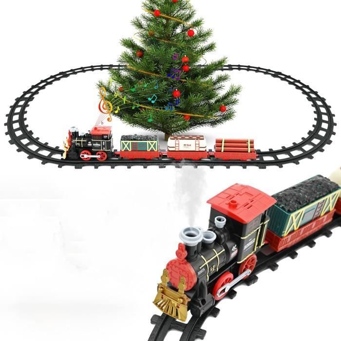 Train à Vapeur de Noël Ensemble de Train Jouet pour Enfants Train Electrique Garçons Filles pour fêtes de Fin D'année pour Noël