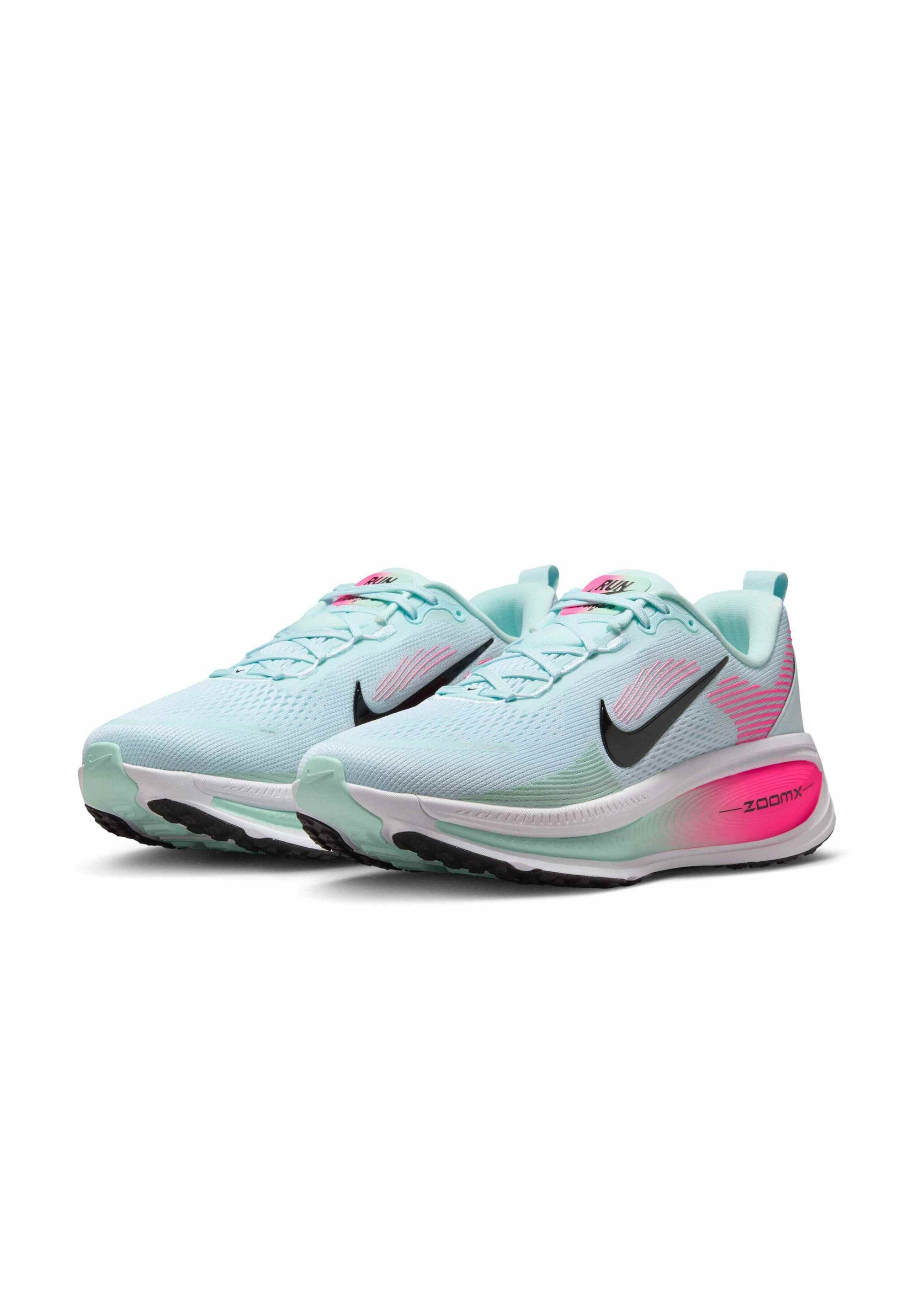 Nike Performance VOMERO 18 - Scarpe da corsa su strada - blu ghiaccio bianco rosa acceso nero