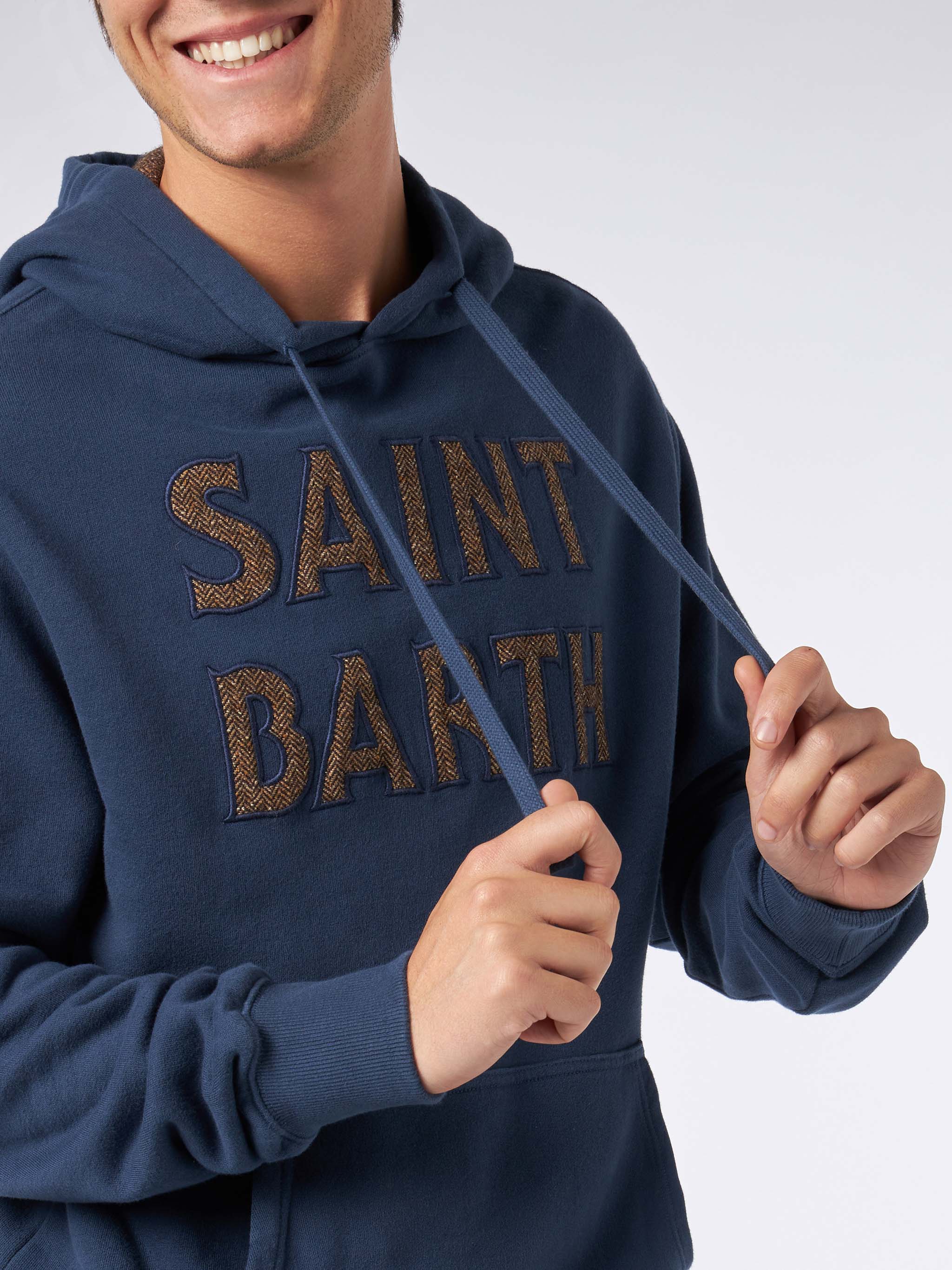 Blaues Herren-Sweatshirt mit Saint-Barth-Aufnäher