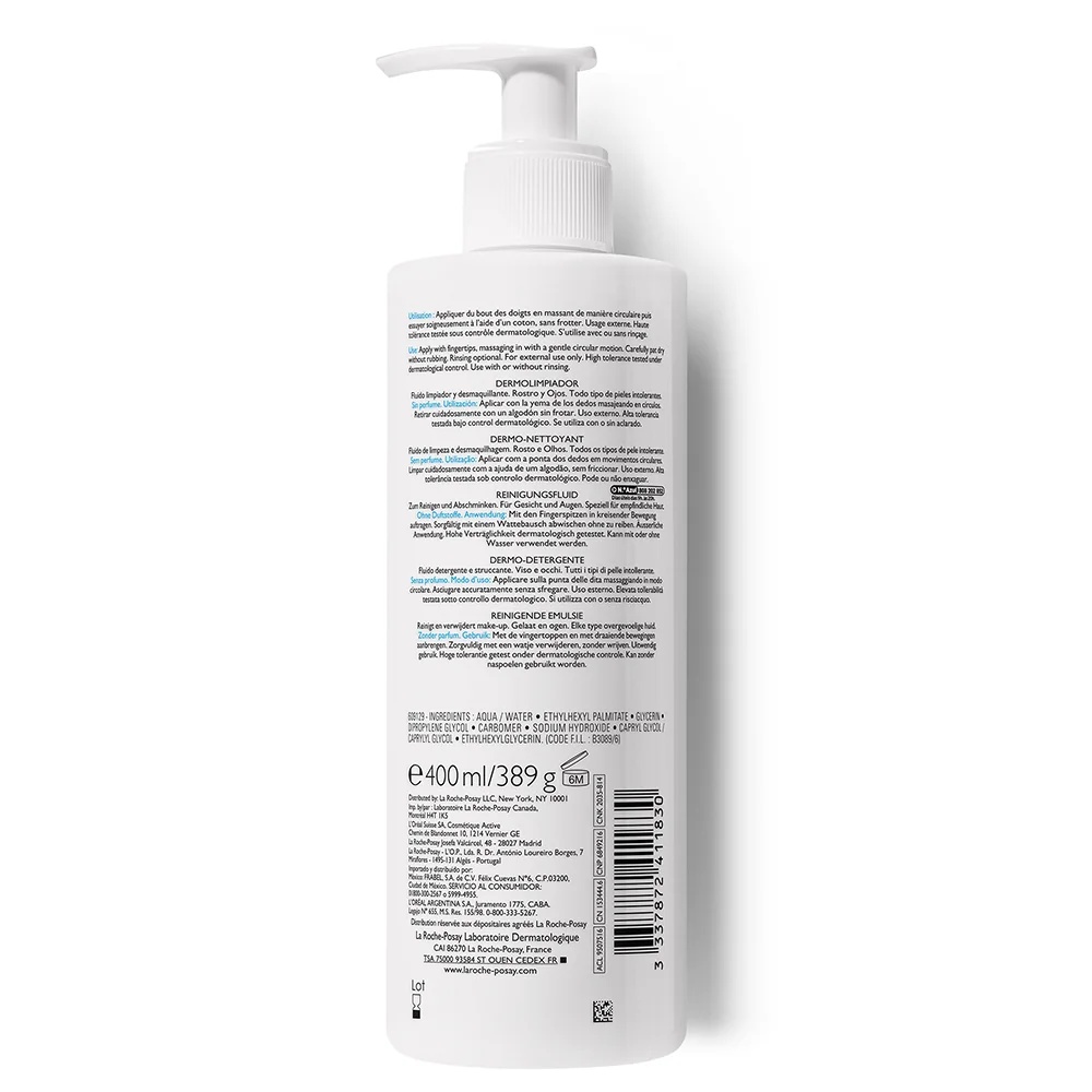 LA ROCHE POSAY La Roche Posay Toleriane Dermo Cleanser 400 ml Milde gezichtsreiniger voor make-upverwijdering, geschikt voor de gevoelige huid