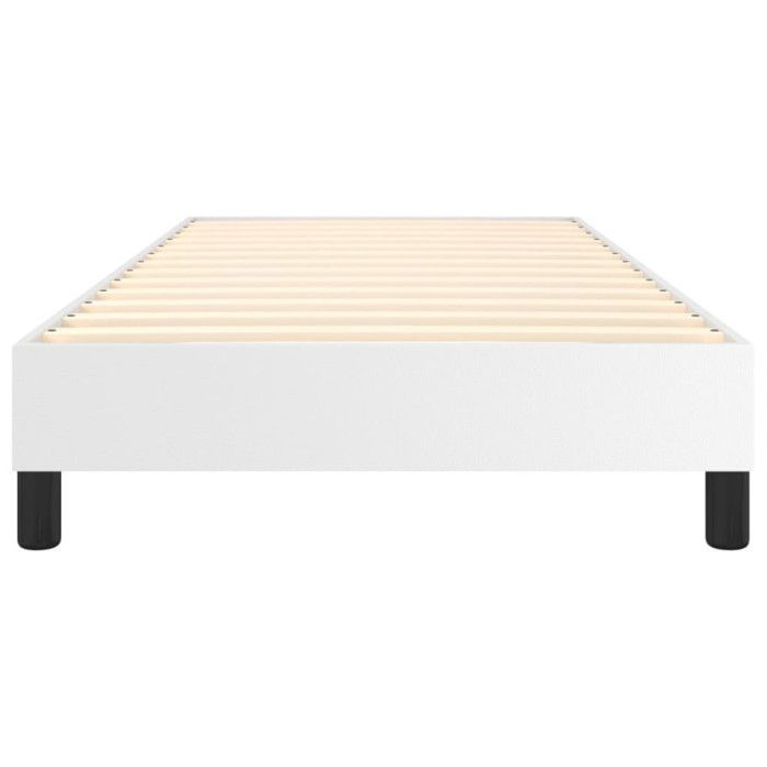 3120671 vidaXL Base de cama blanca de piel sintética de 90x190 cm con muelles