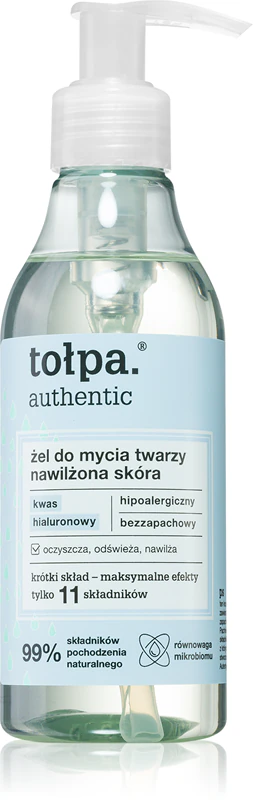Gel demaquilante autêntico Tołpa com efeito hidratante