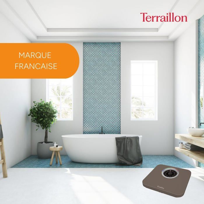 Pèse Personne Mécanique,Balance Grand Cadran avec Indicateur d'IMC,150kg max,Marron