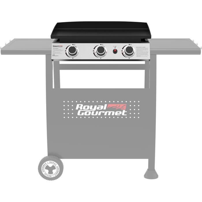 Royal Gourmet gasplancha op onderstel - 3 branders - verwijderbare kookplaat 62 x 35,5 cm