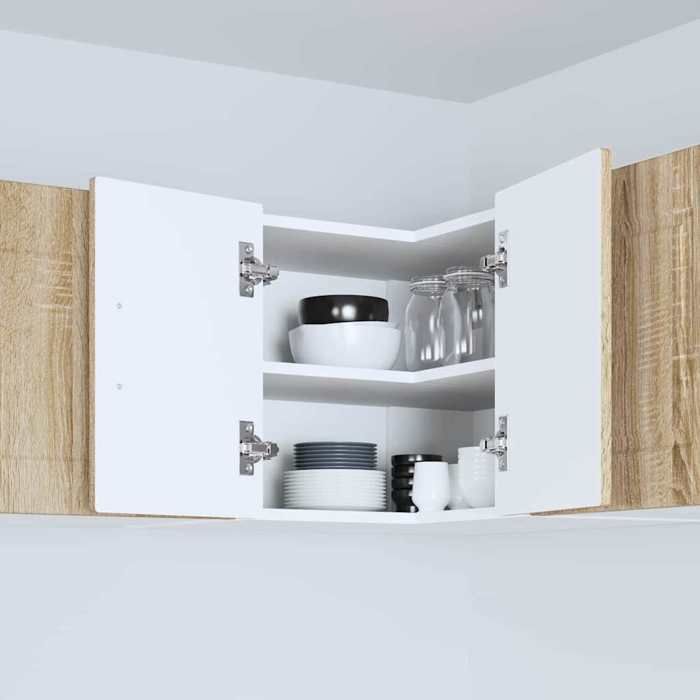 Keukenwandkast - vidaXL - Sonoma Eiken - 57x57x40 cm - Samengesteld hout - 2 planken - 2 deuren