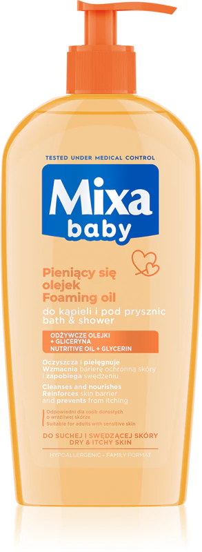 Espuma de óleo para banho e ducha Mixa Baby
