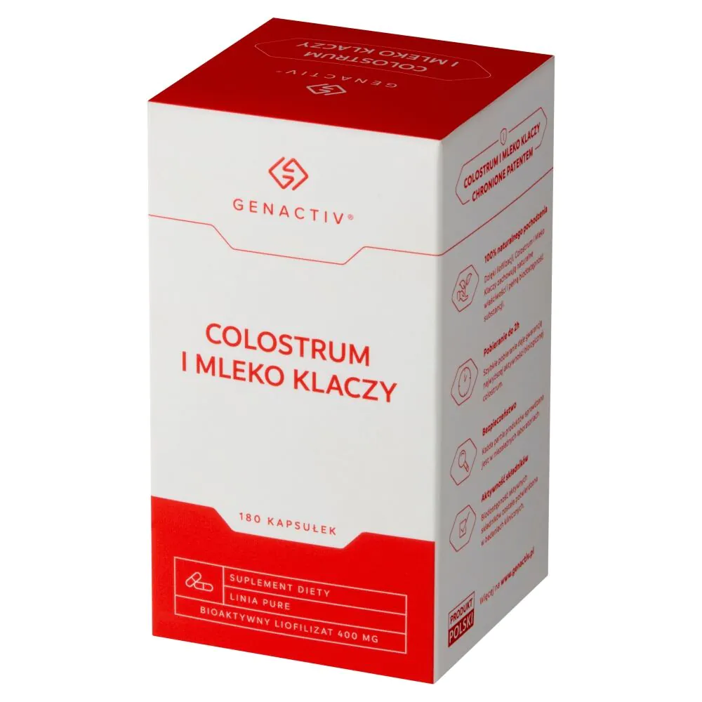 Genactiv Colostrum i Mleko Klaczy Preparat wzmacniający odporność Kapsułki