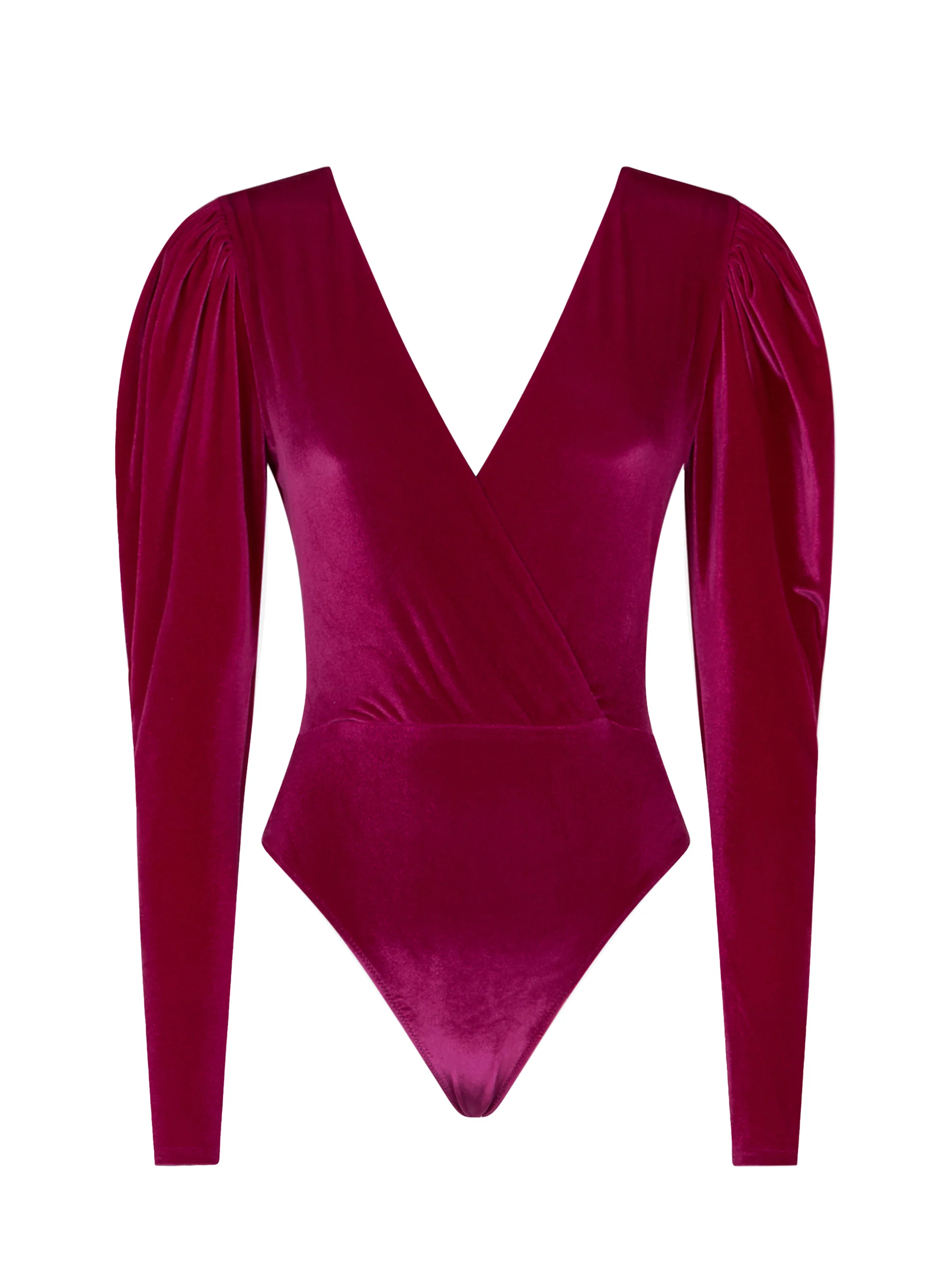 Fuchsia fluwelen bodysuit / compleet kostuum