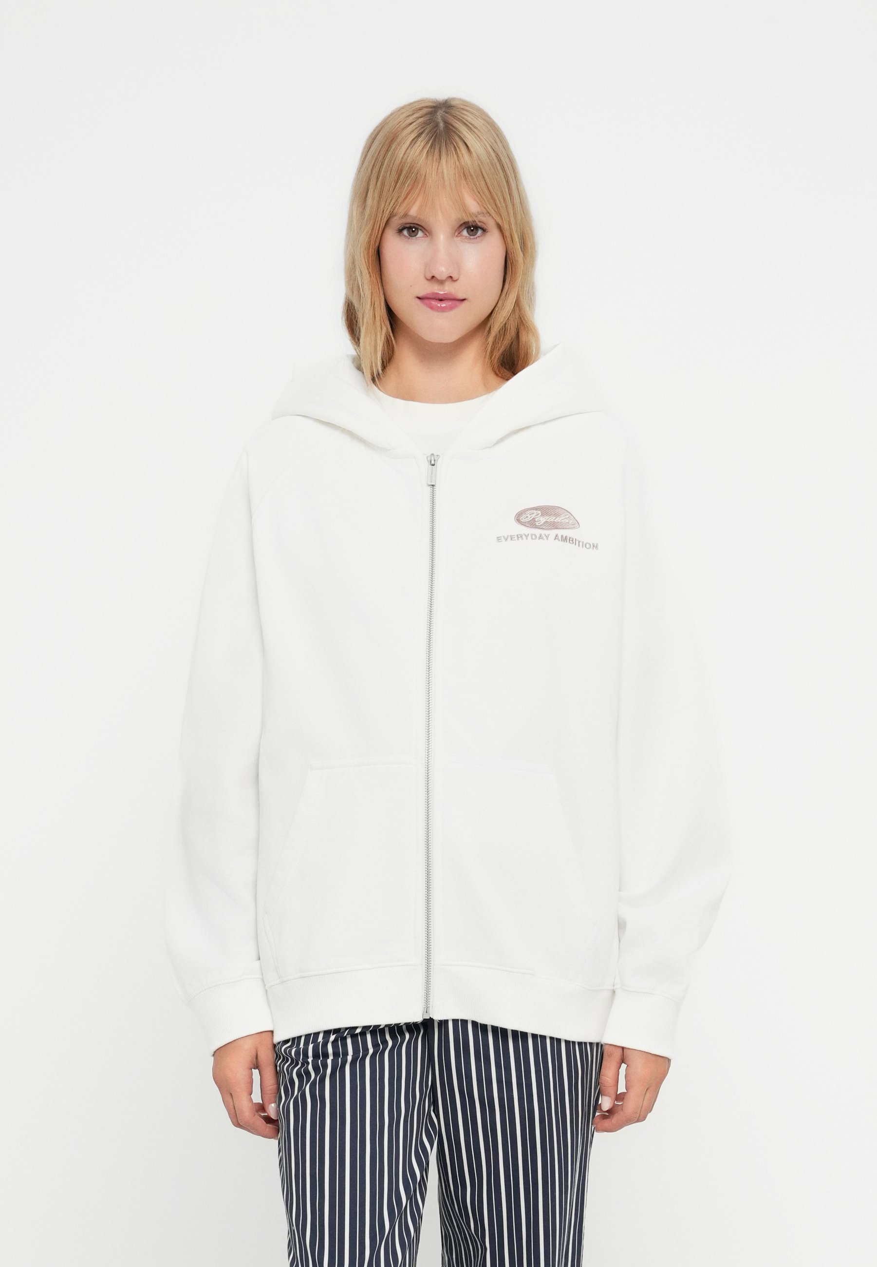 Pegador NELE OVERSIZED JACKET - Sweatshirt met rits - warm wit