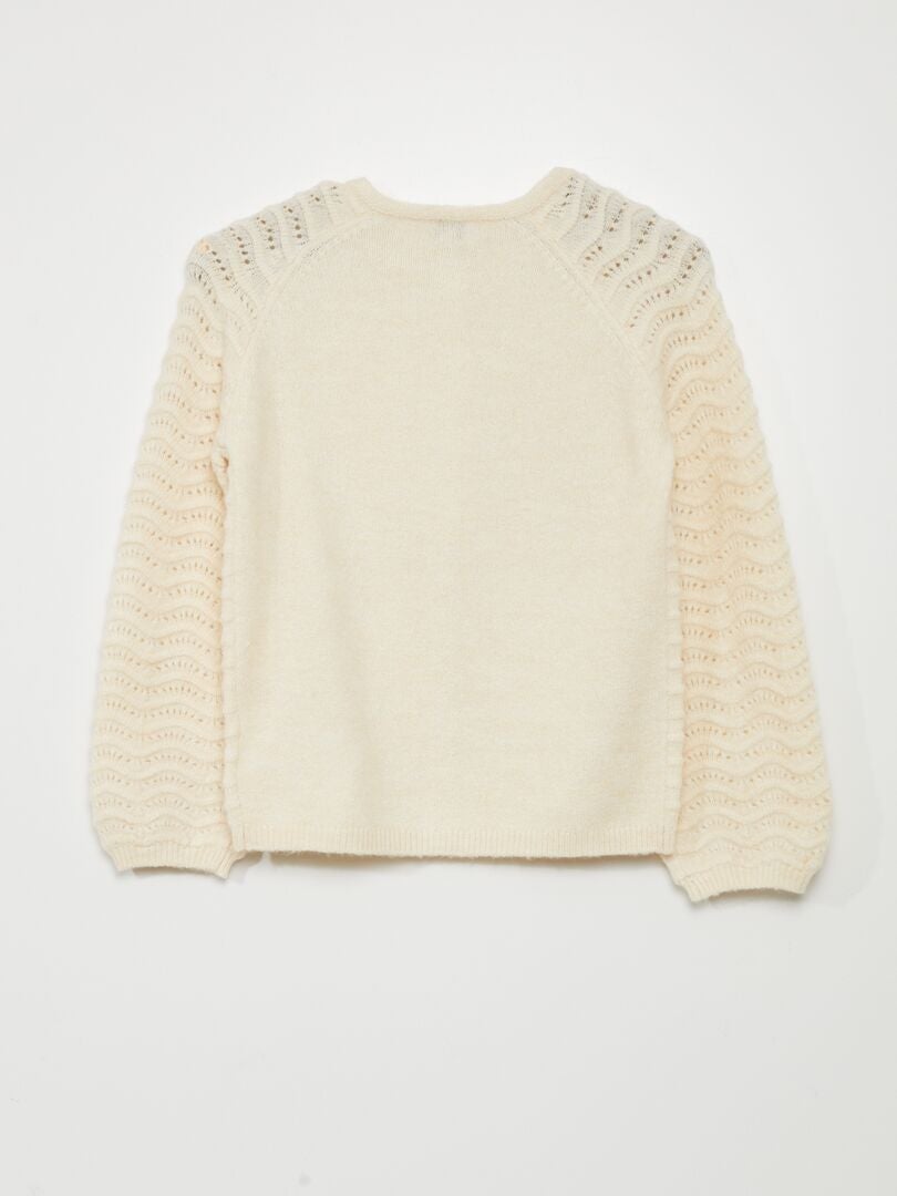 Opengebreid vest - WIT