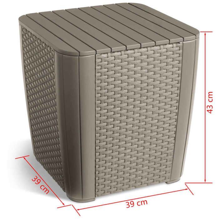 Keter Luzon Garden Side Table, Flat Wicker, Cappuccino 420012