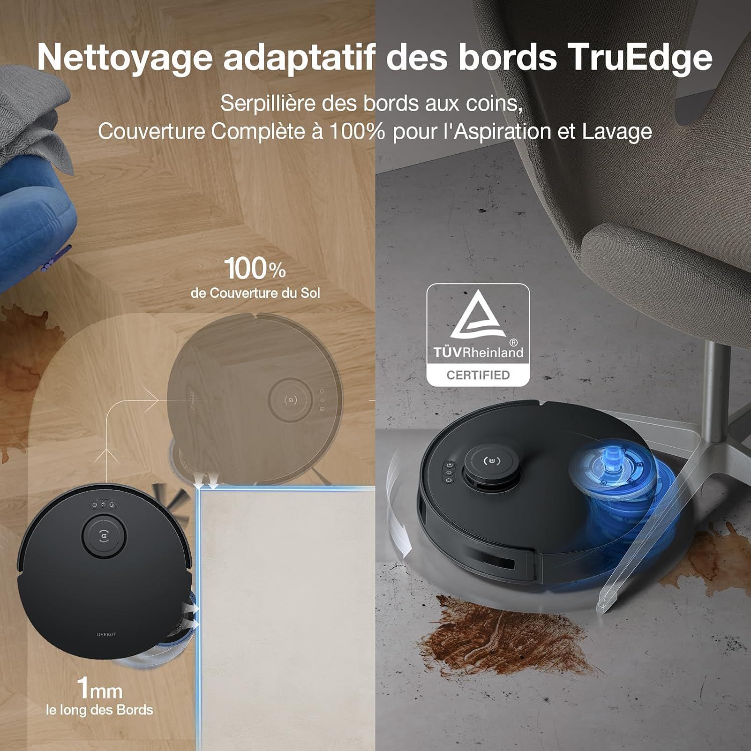 ECOVACS Deebot T30s Pro Gen2 - Aspirador e Mop Robô com Estação de Carregamento - 13500 Pa - Escova ZeroTangle - Limpeza com Água Morna