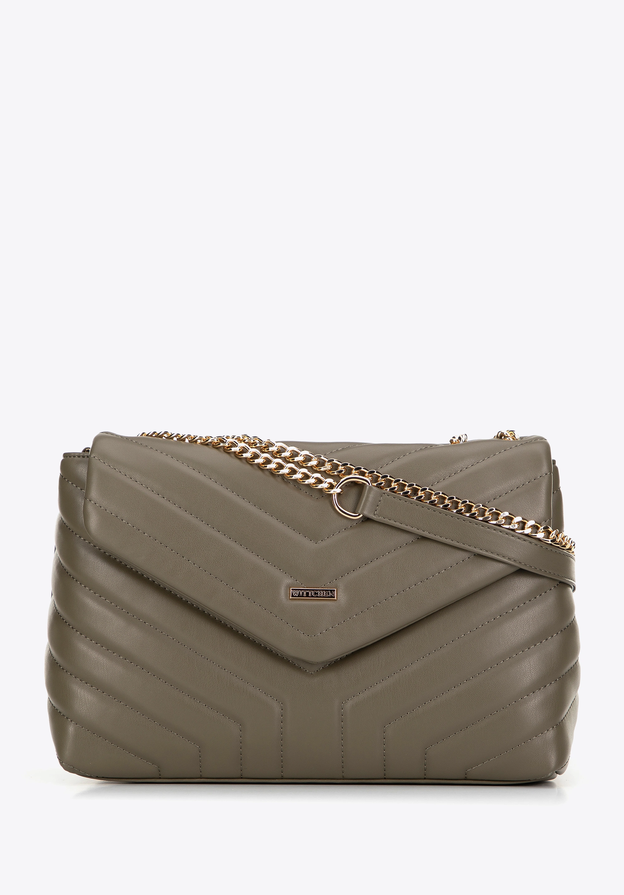 Damska crossbody na łańcuszku z ekoskóry zielona