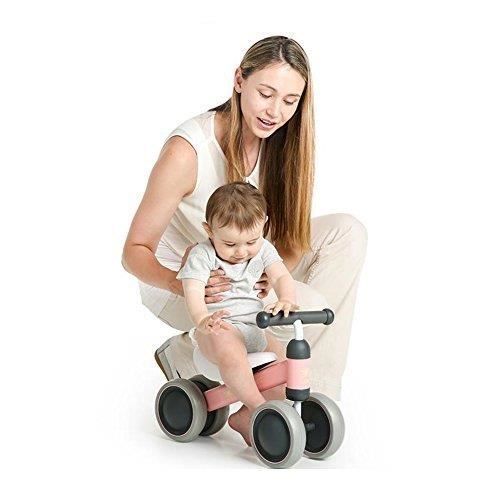 SWAREY Bicicletta per bambini di 1 anno, moto giocattolo cavalcabile per bambini dai 10 ai 18 mesi, veicolo senza pedali, anatra rosa
