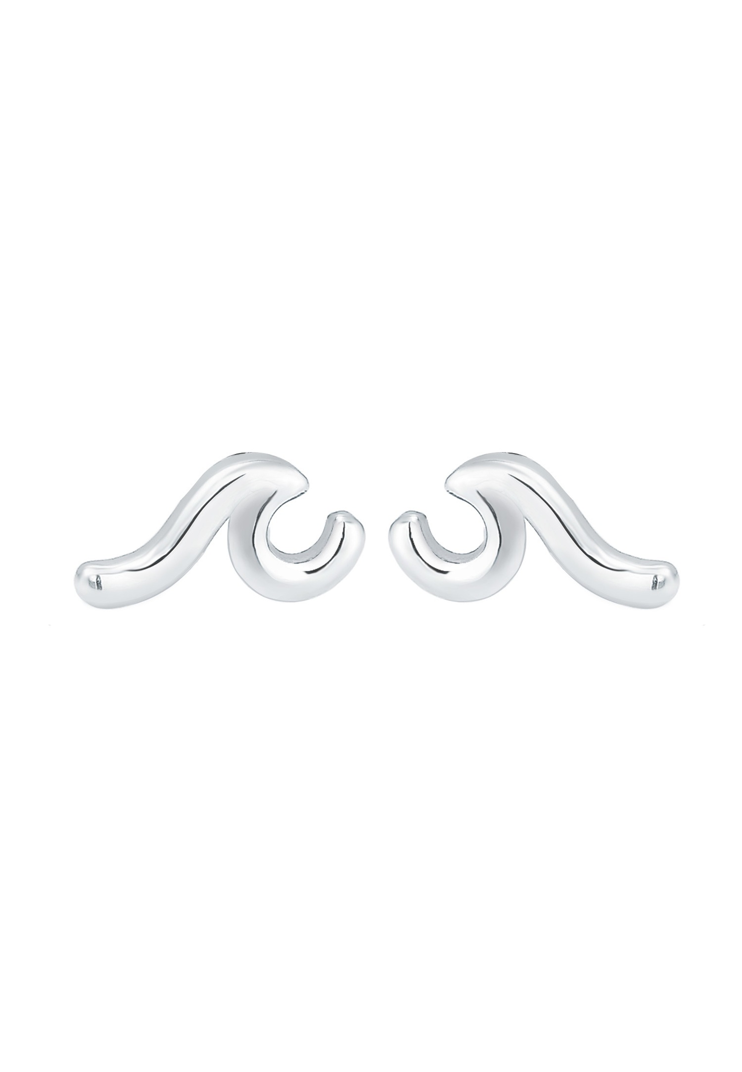Elli Femmes Clous d'oreilles Vagues Tendance en Argent Sterling 925