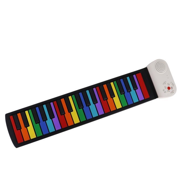 Piano electrónico enrollable - Teclado suave - Diseño arcoíris - Portátil - Fácil de usar - Para principiantes