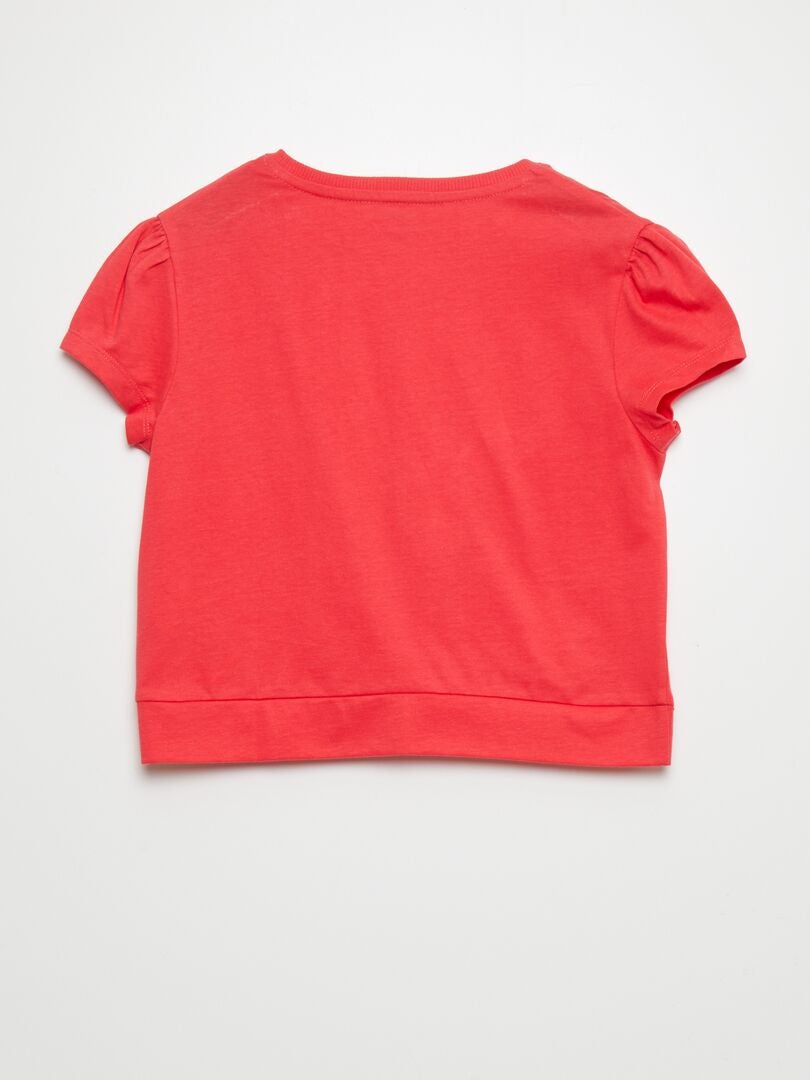 Camiseta con nudo frontal - ROSA