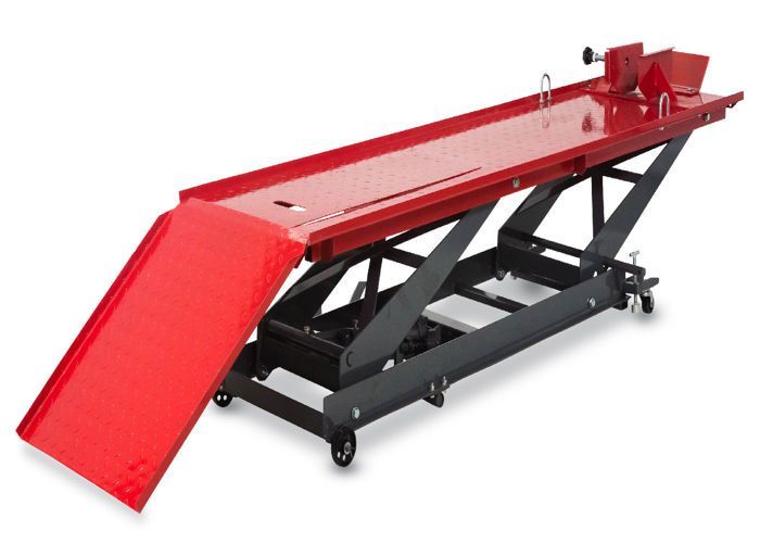 Elevador móvil manual/mecánico para motocicletas de 450 kg, 2150 x 520 mm, MW Tools TPSL420