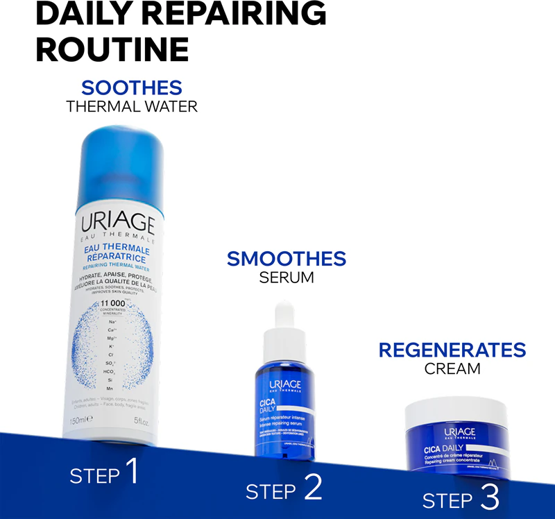 Uriage Cica Daily Repairing Cream Concentrate Feuchtigkeitsgelcreme für geschwächte Haut