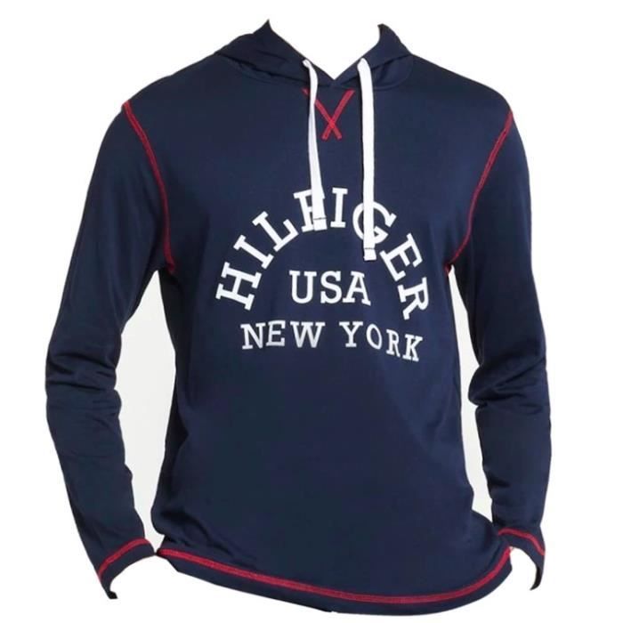 Tommy Hilfiger Men's Navy Hooded Tracksuit Pullover Pyjamas