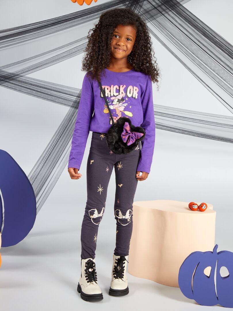 Koszulka z okrągłym dekoltem Disney – Halloween – fioletowa