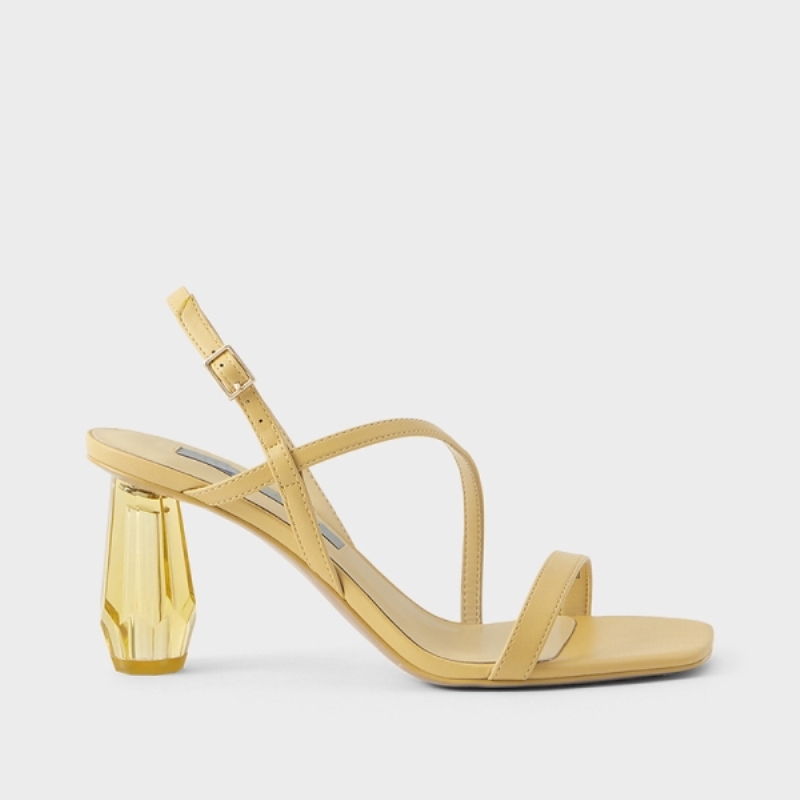 Sandales transparentes à bout carré et ouvert pour femmes, collection été 2021, pointure C (petite).
