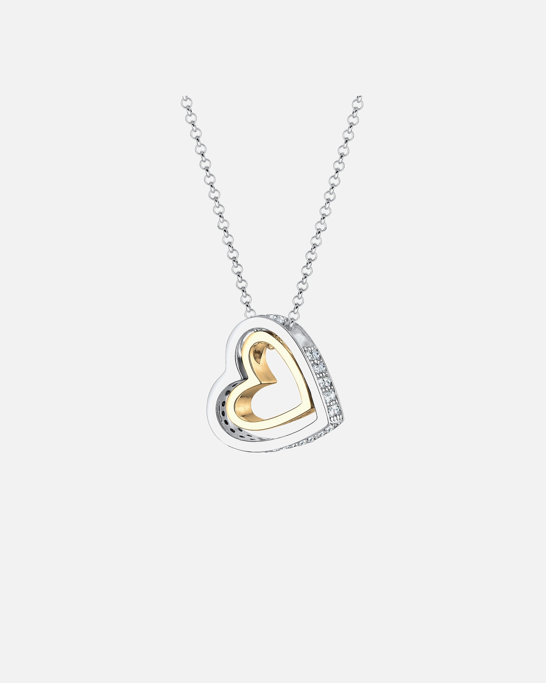 Elli Femmes pendentif cœur fiançailles cristaux en argent sterling 925