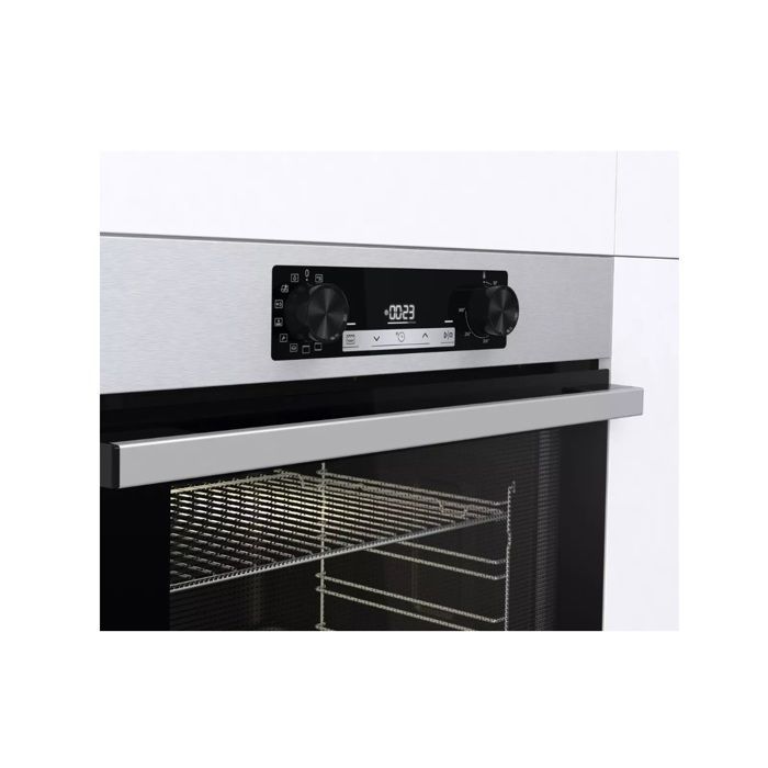 Horno empotrable Hisense de 77 L y 60 cm con limpieza pirolítica, acero inoxidable - BI64211EPX