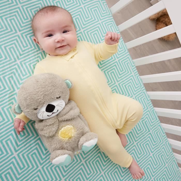 Fisher-Price - My Goodnight Cuddles Oter - Musikalsk og lysende nattlys til babyen - Kosedyr for tidlig læring - Fra fødselen av FXC66