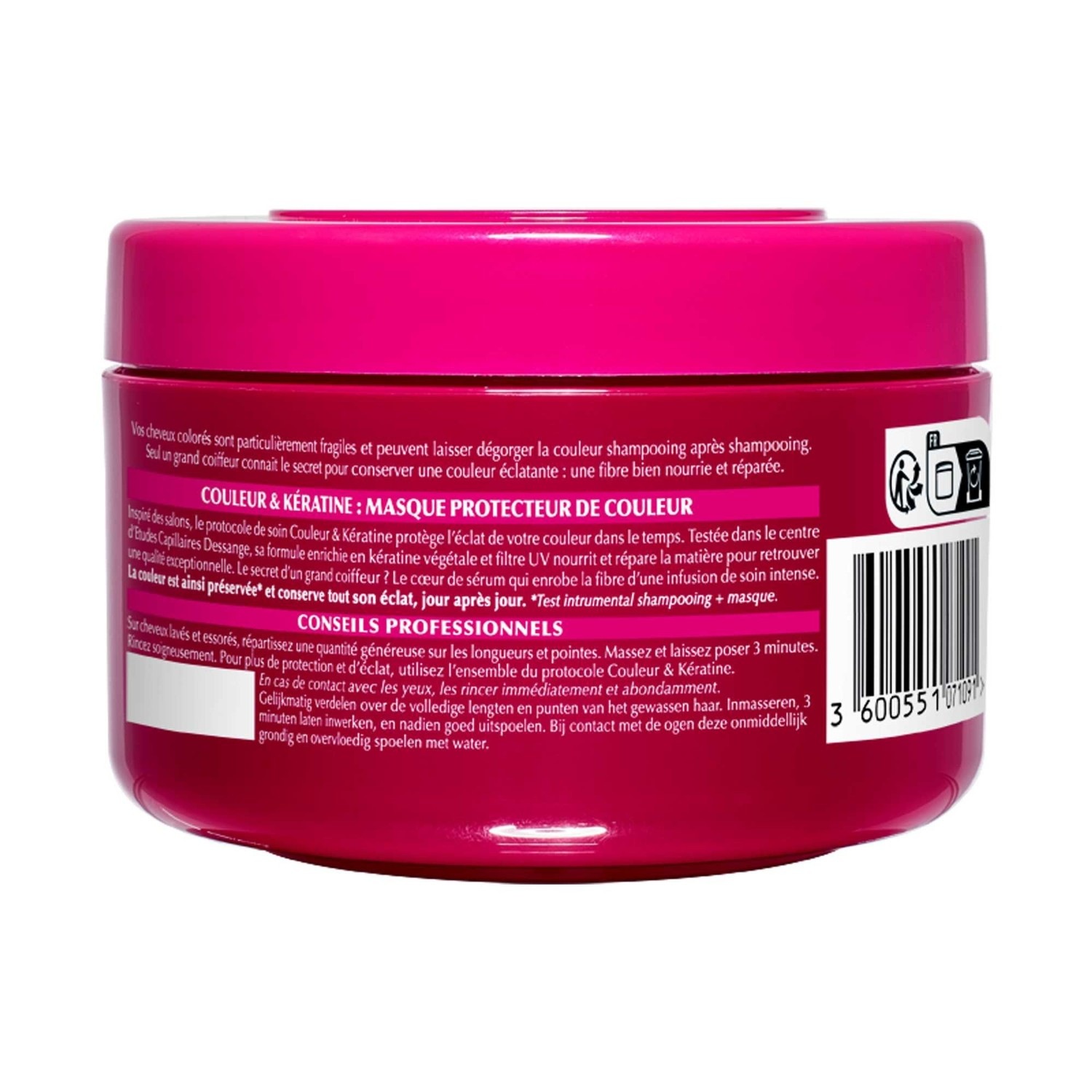Dessange Masque au Sérum de Soin Kératine Végétale, Filtre UV Protecteur de Couleur