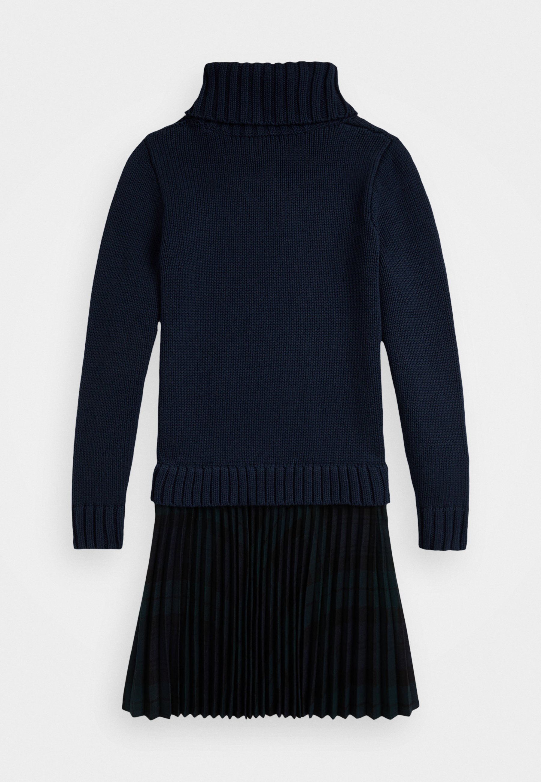 Robe pull en coton à carreaux Polo Ralph Lauren - Bleu marine croisière