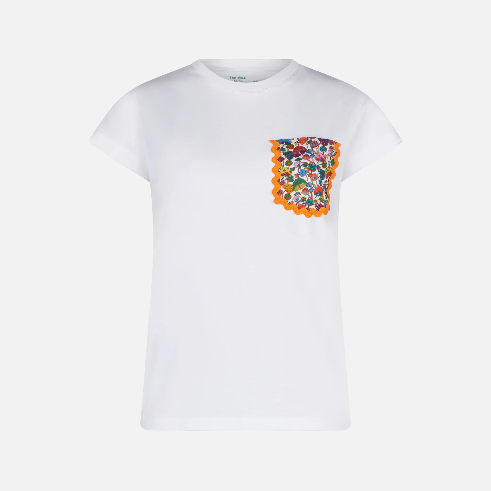 Dames katoenen T-shirt met zakje