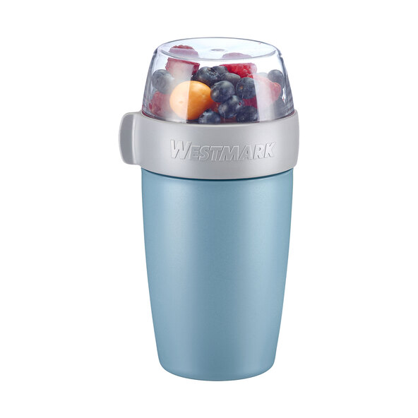 Conjunto de café da manhã para viagem, 7 peças, azul