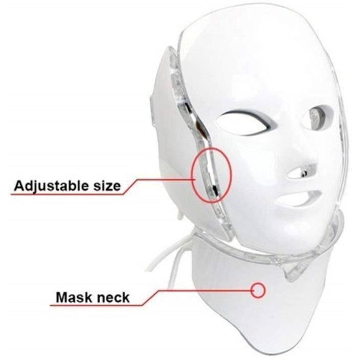 7 Color LED Light Therapy Mask, LED Photon Mask with Neck, Facial Beauty, Skin Rejuvenation Care, Phototherapy