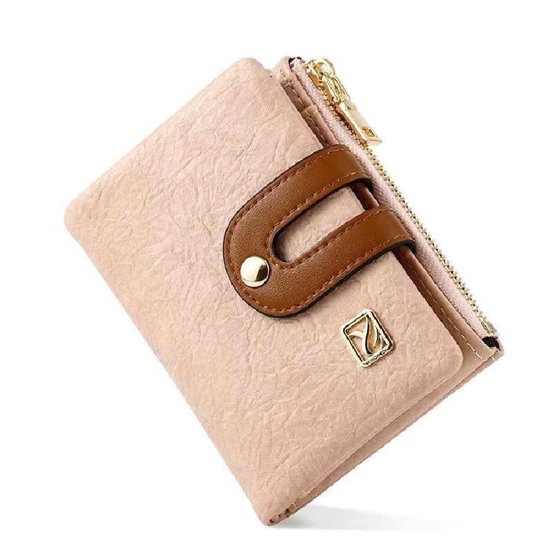 piccolo portafoglio in pelle con cerniera, portamonete, portafogli da donna in pelle con porta carte, borse di lusso, pochette da donna, Carteira da donna