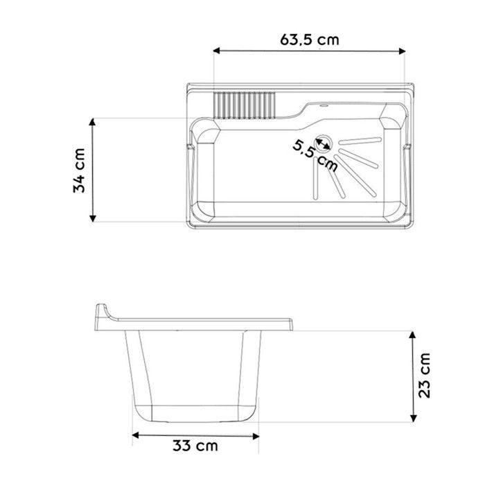 Meuble buanderie double porte PVC avec vasque bac à laver polypropylène 80x50 Blanc